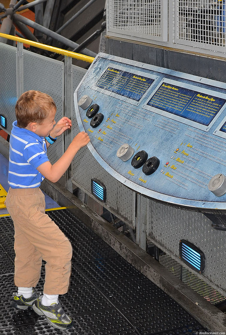 Ryan getting drenched by the water rockets