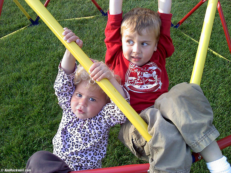 Ryan at the trampoline with Katie and Kate
