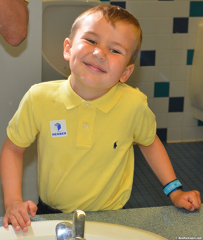 Ryan smiling in the bathroom