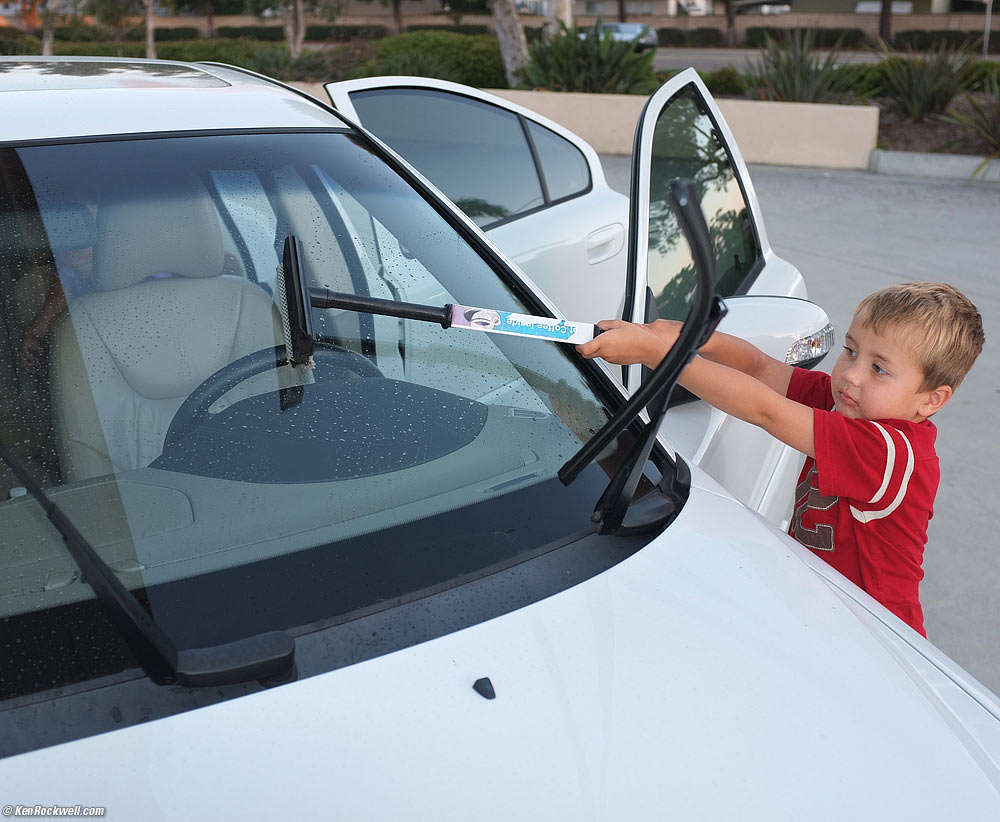 Ryan washing the windows.