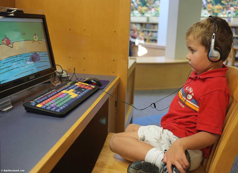 Ryan reading at the library