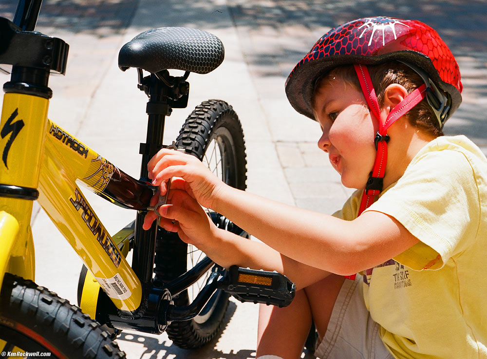 Ryan adjusts his bike seat