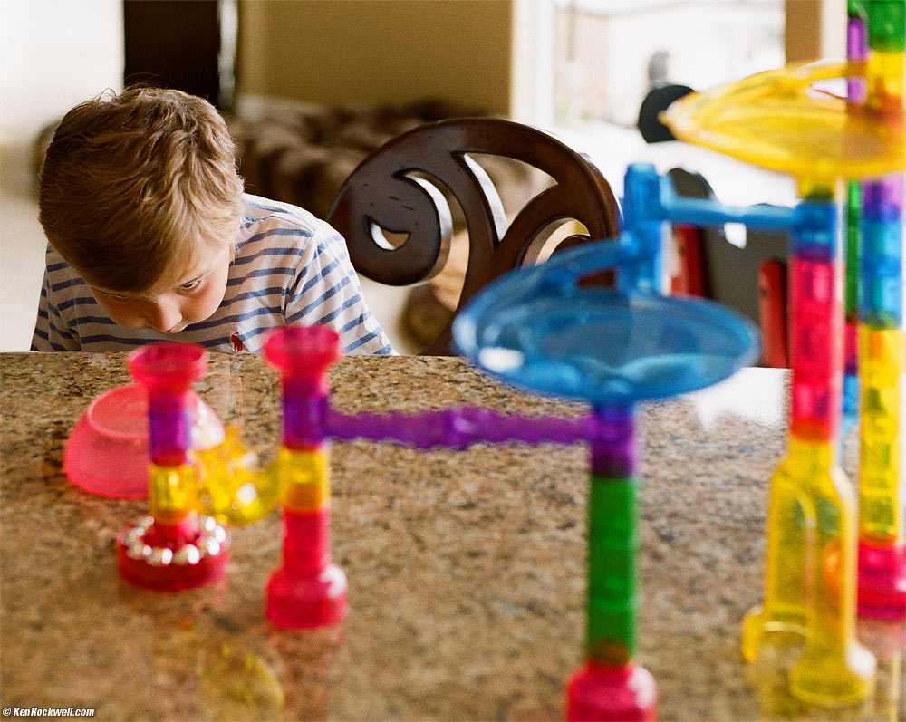 Ryan staring at his ball toy. 