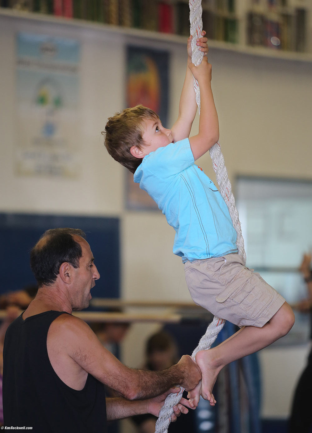Ryan climbing the rope