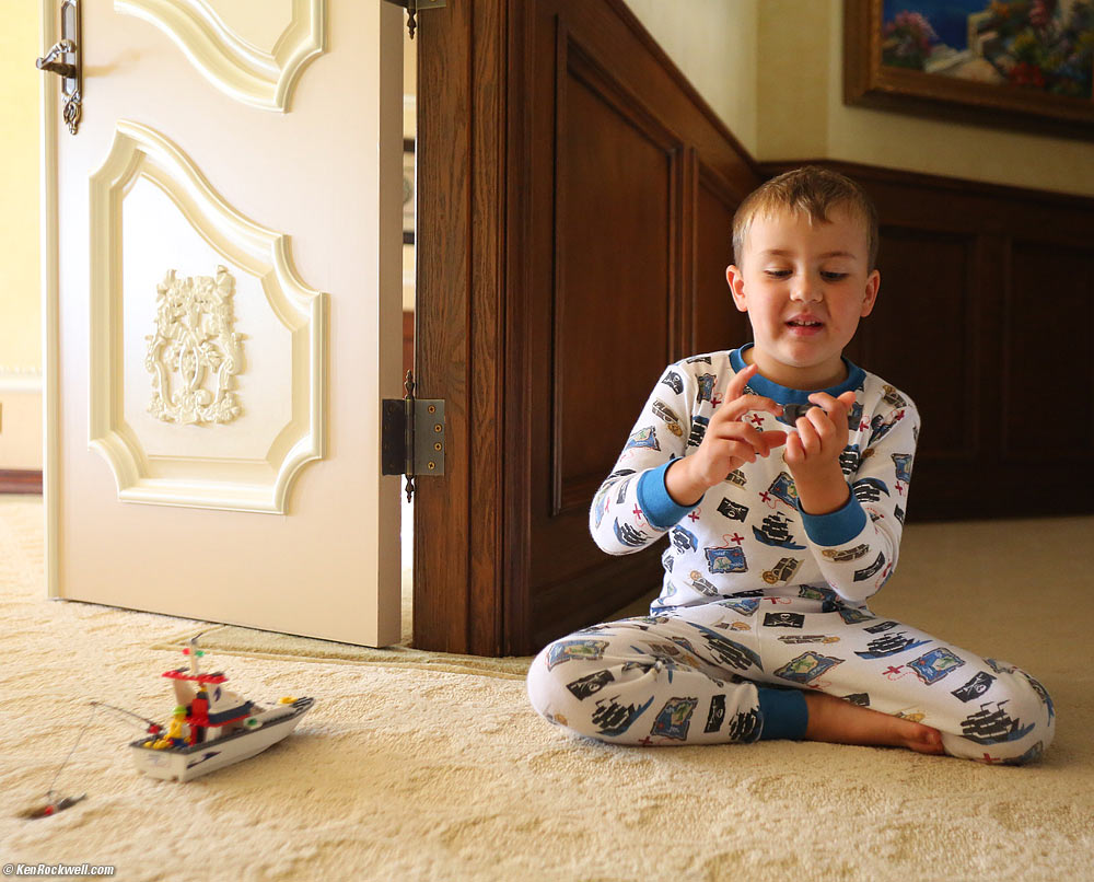 Ryan is proud of the Lego he built