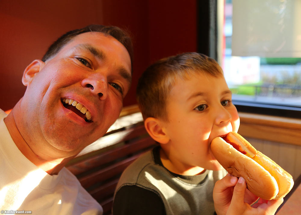 Dada, Ryan and the hot dog