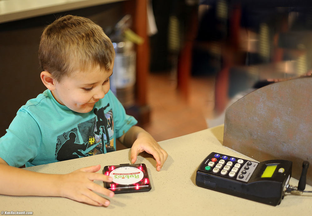 Ryan works the paging system at Rubio's