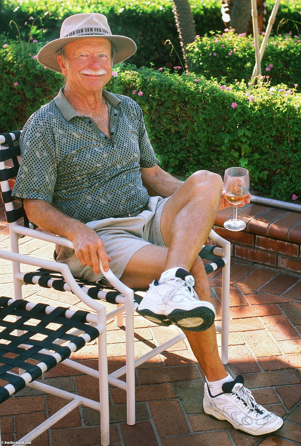 Pops watching the kids in his pool