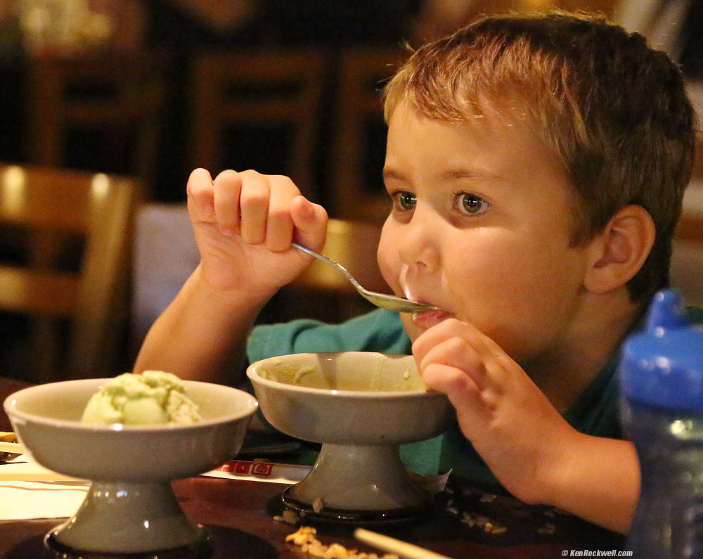 Ryan eats two bowls of green tea ice cream