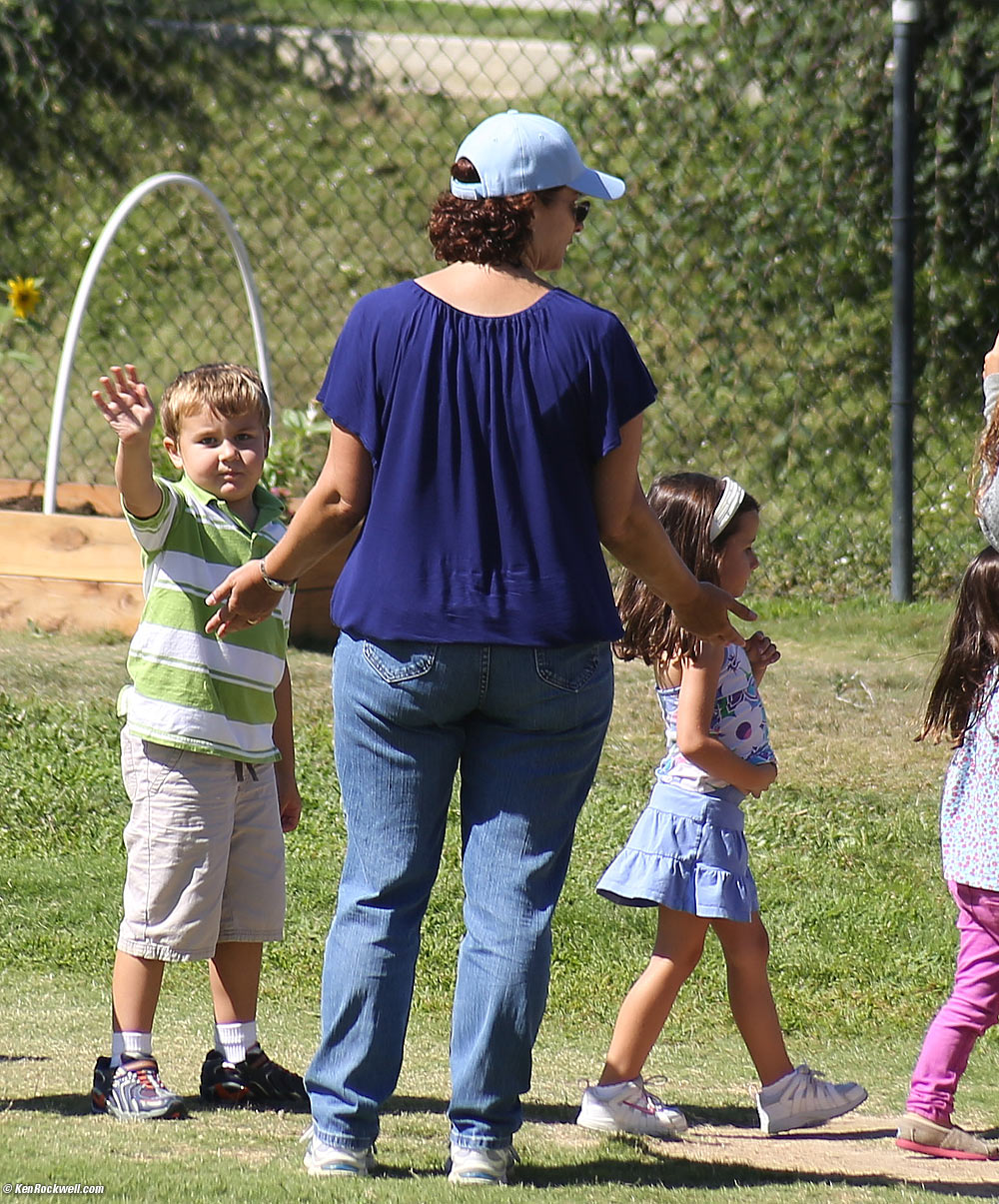 Ryan waves from the school yard