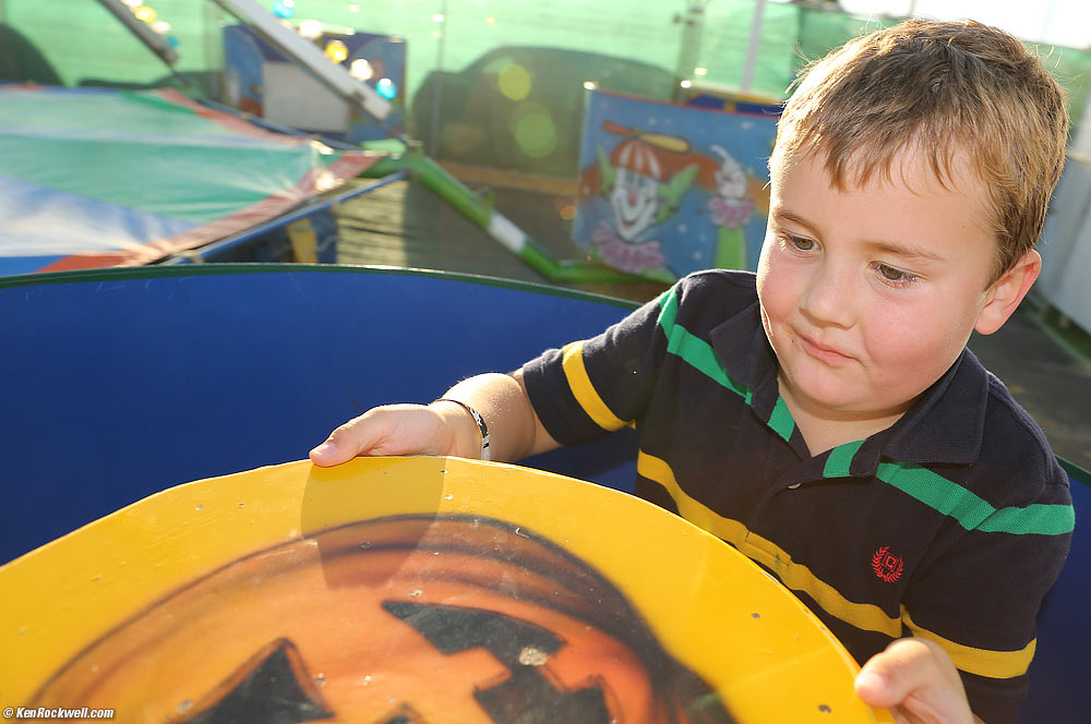 Ryan turns the spinny cups.