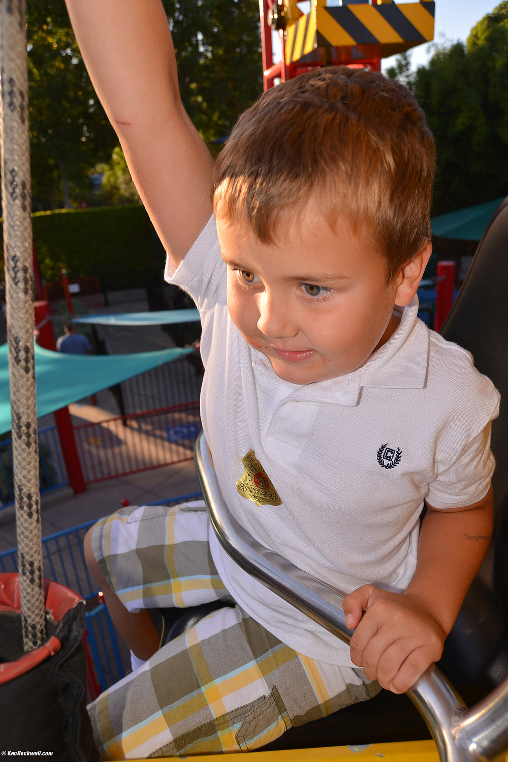 Ryan lifting himself up the Kidpower Tower