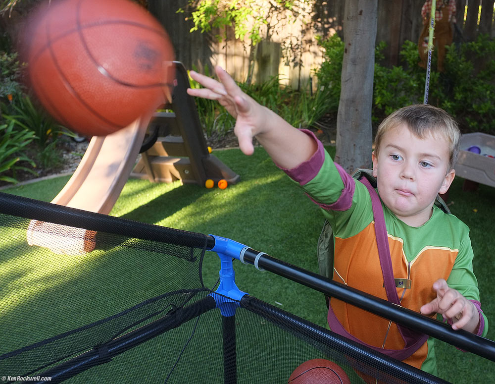 Ryan's pretty good shooting hoops