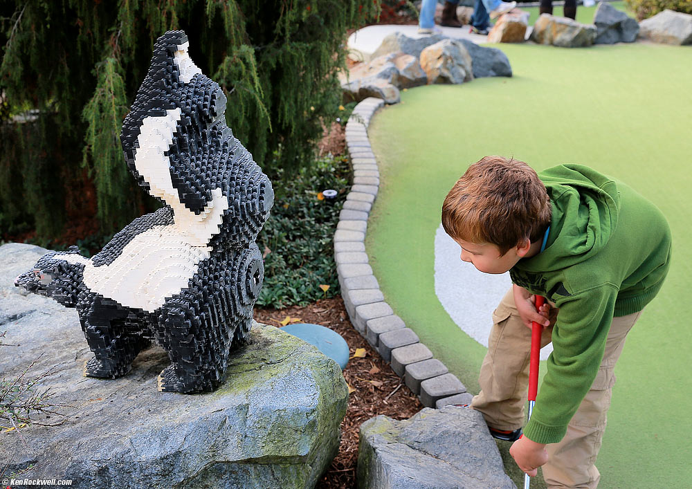 Ryan scopes out a golfing hazard. 