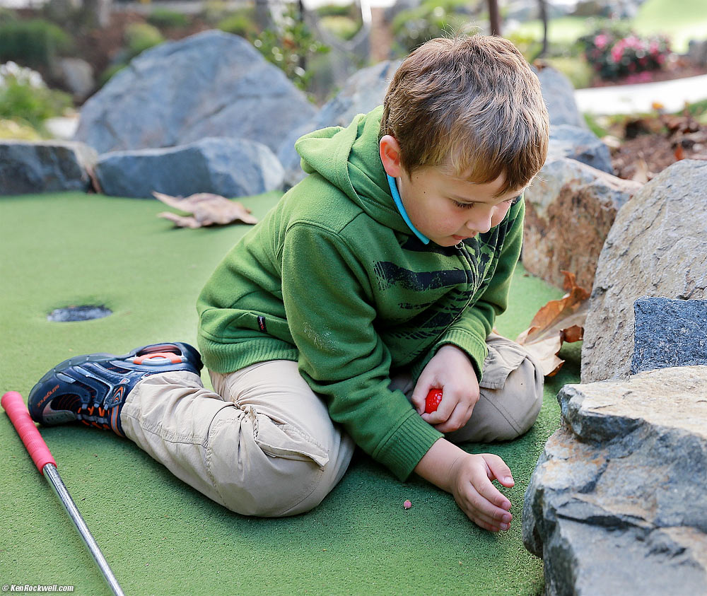 Ryan waiting for the golf ball.