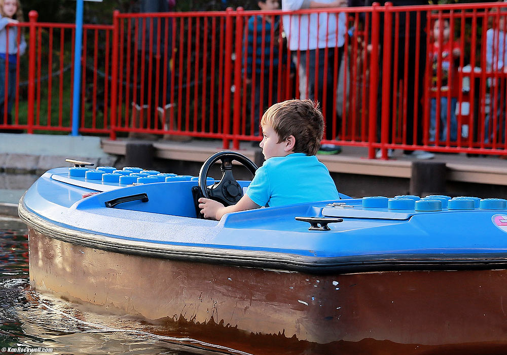Ryan piloting the boat.