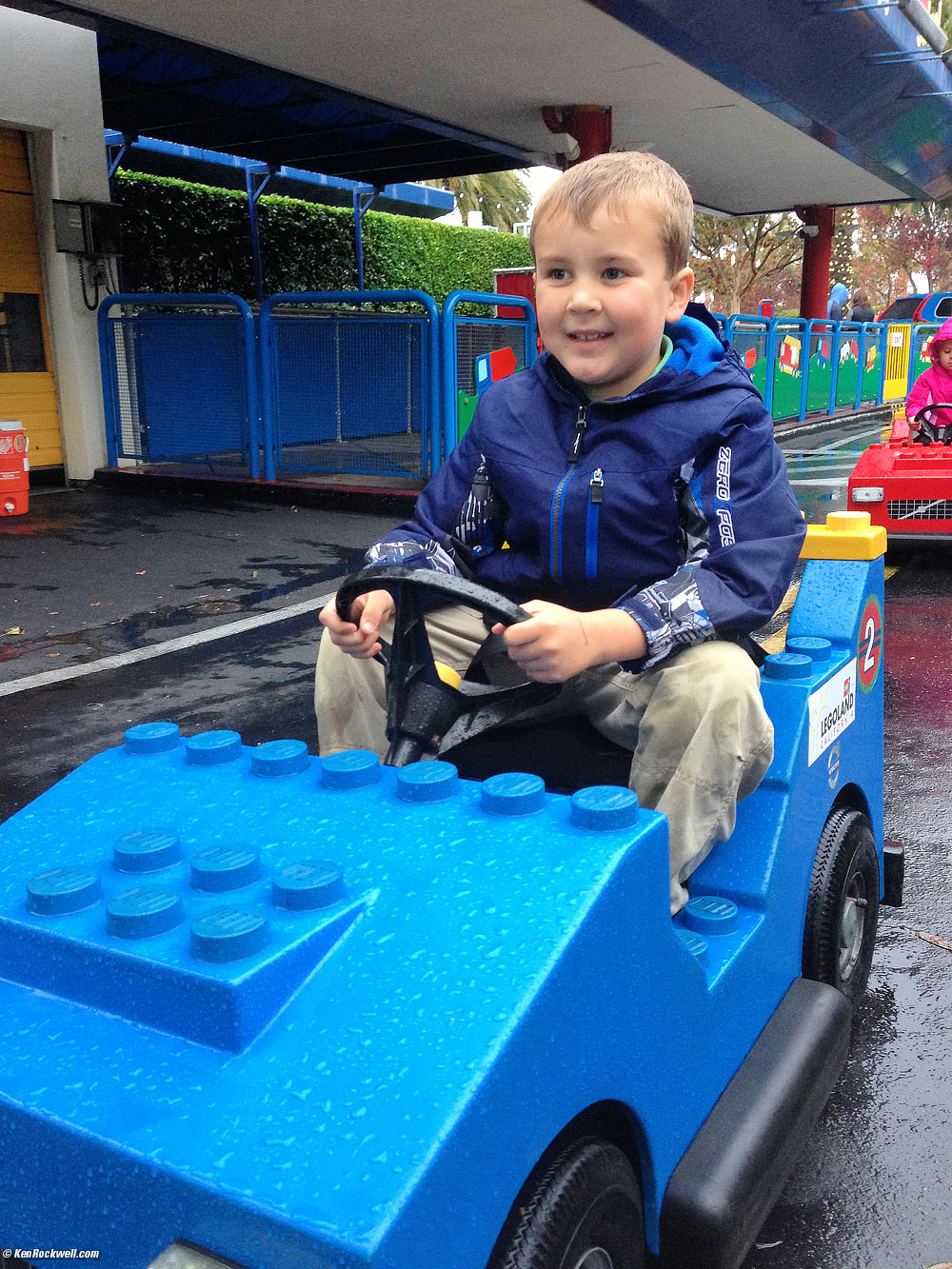 Ryan driving the Volvo &mdash;&nbsp;in the rain