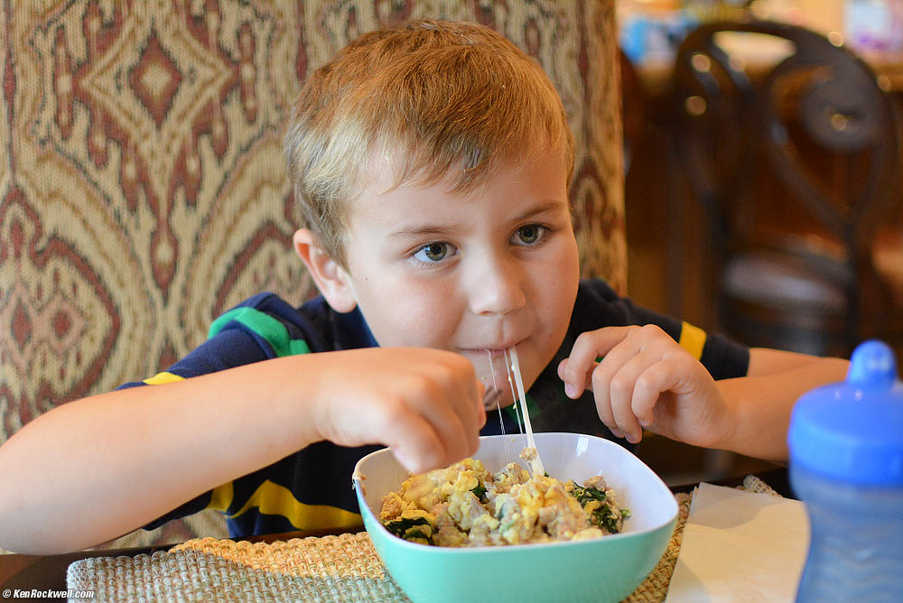 Yum! Eggs with cheese for breakfast! 