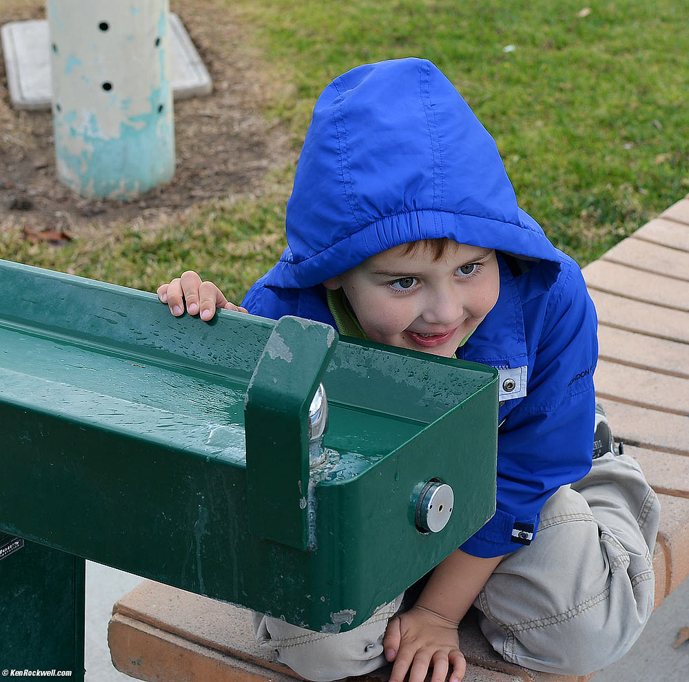 Ryan and the drinking fountain.
