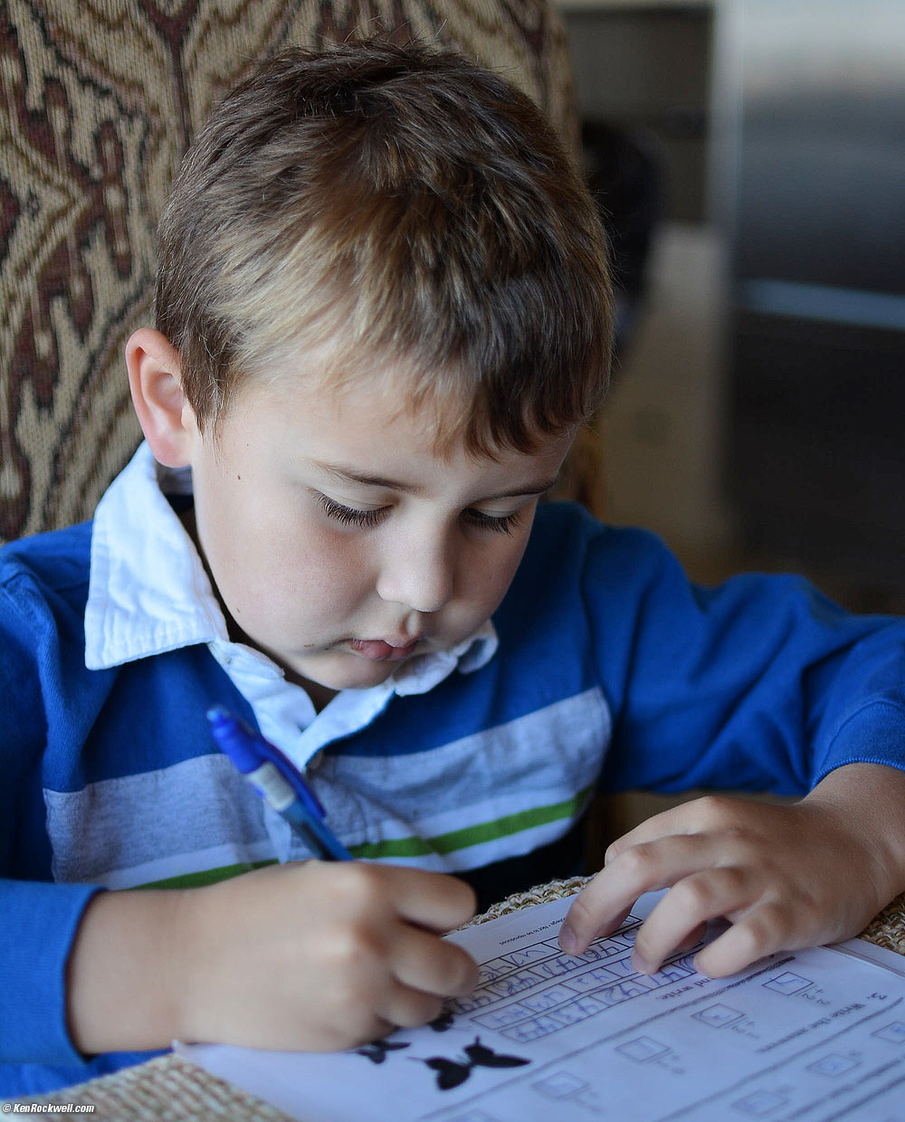 Ryan doing his homework.