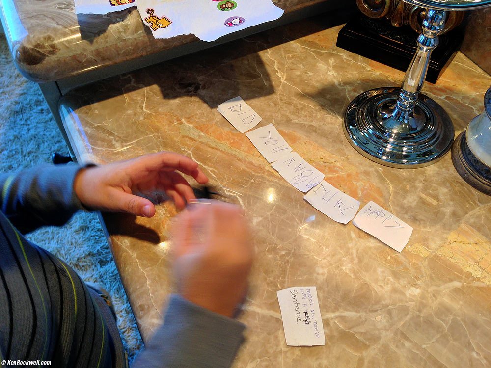 Ryan's "DID YOU KNOW I LIKE HAPPY" Word Game.