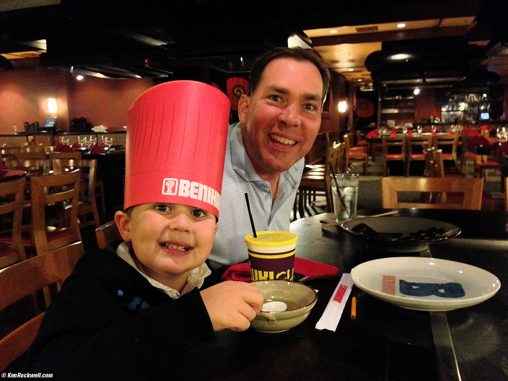 Ryan and Dada at Benihana