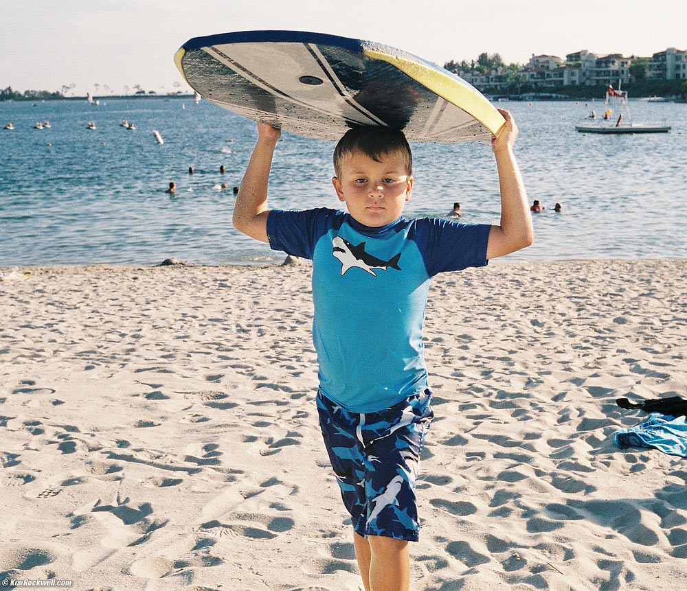 Ryan and his boogie board at Lake Mission Viejo