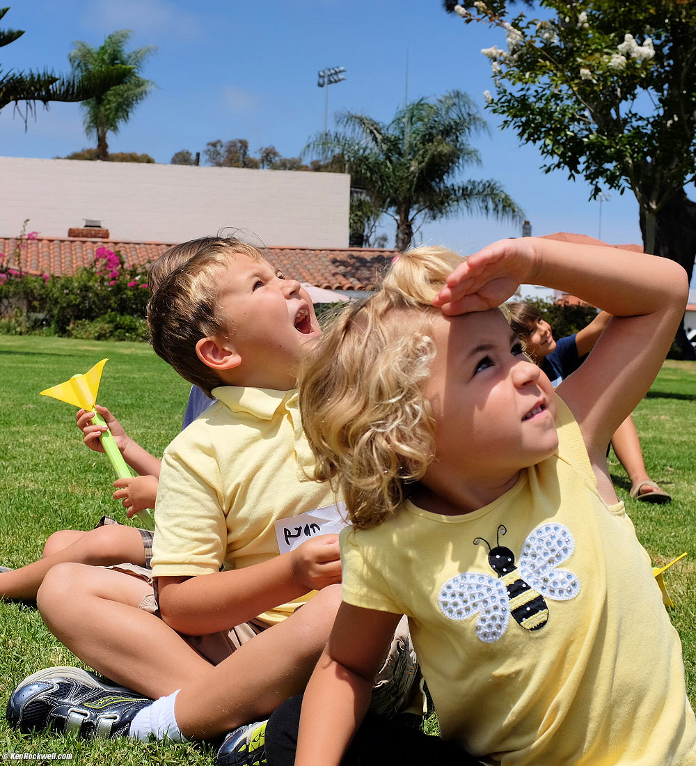 Ryan and Katie watcch the blast-off at Science Camp