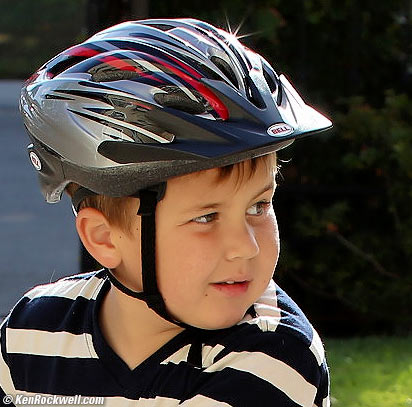 Ryan loves his bike with gears, at Suzi's