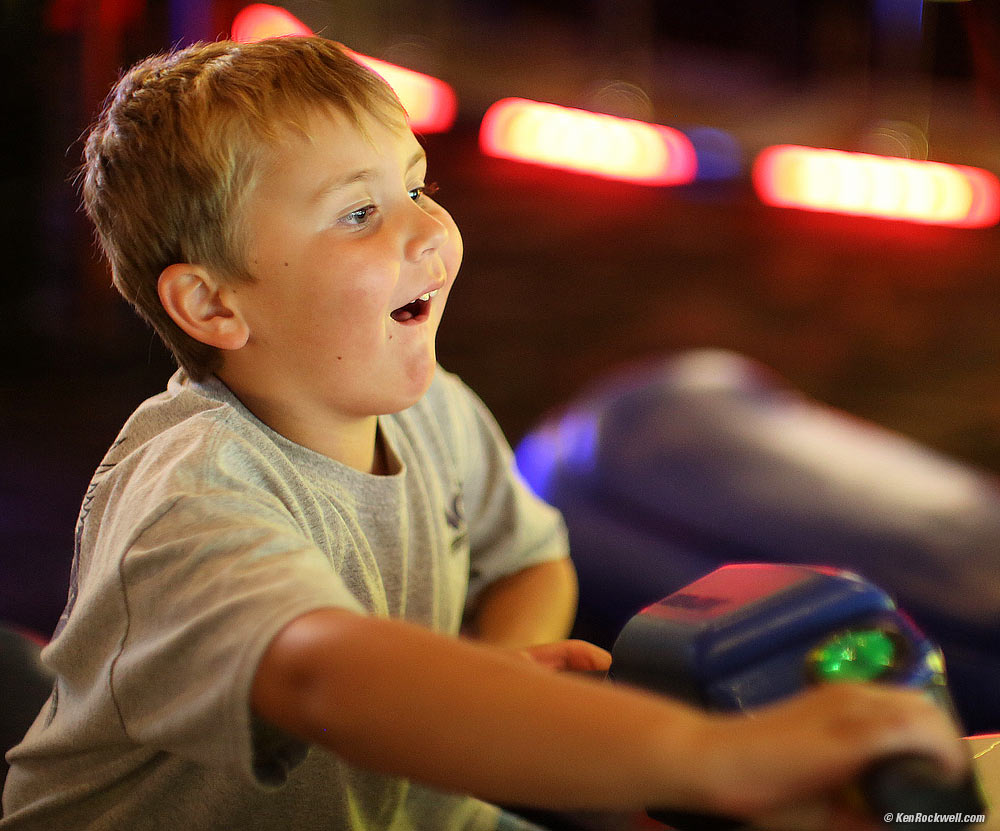 Ryan plays the snowmobile ride.