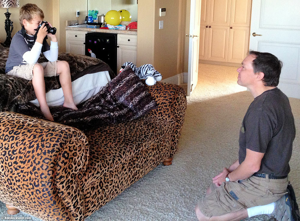 Ryan photographs Dada with the Sony A7, 7:20 AM