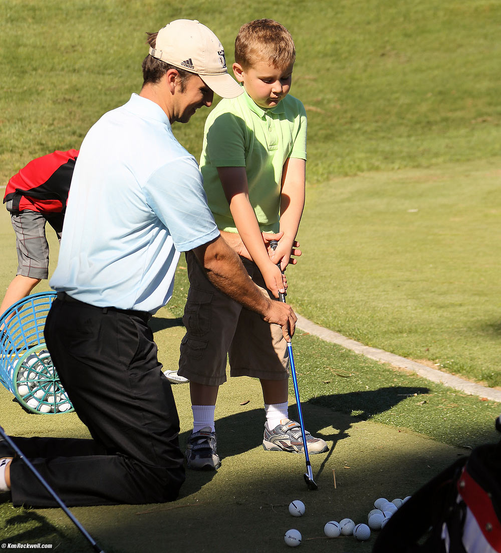 Ryan gets some good golf instruction