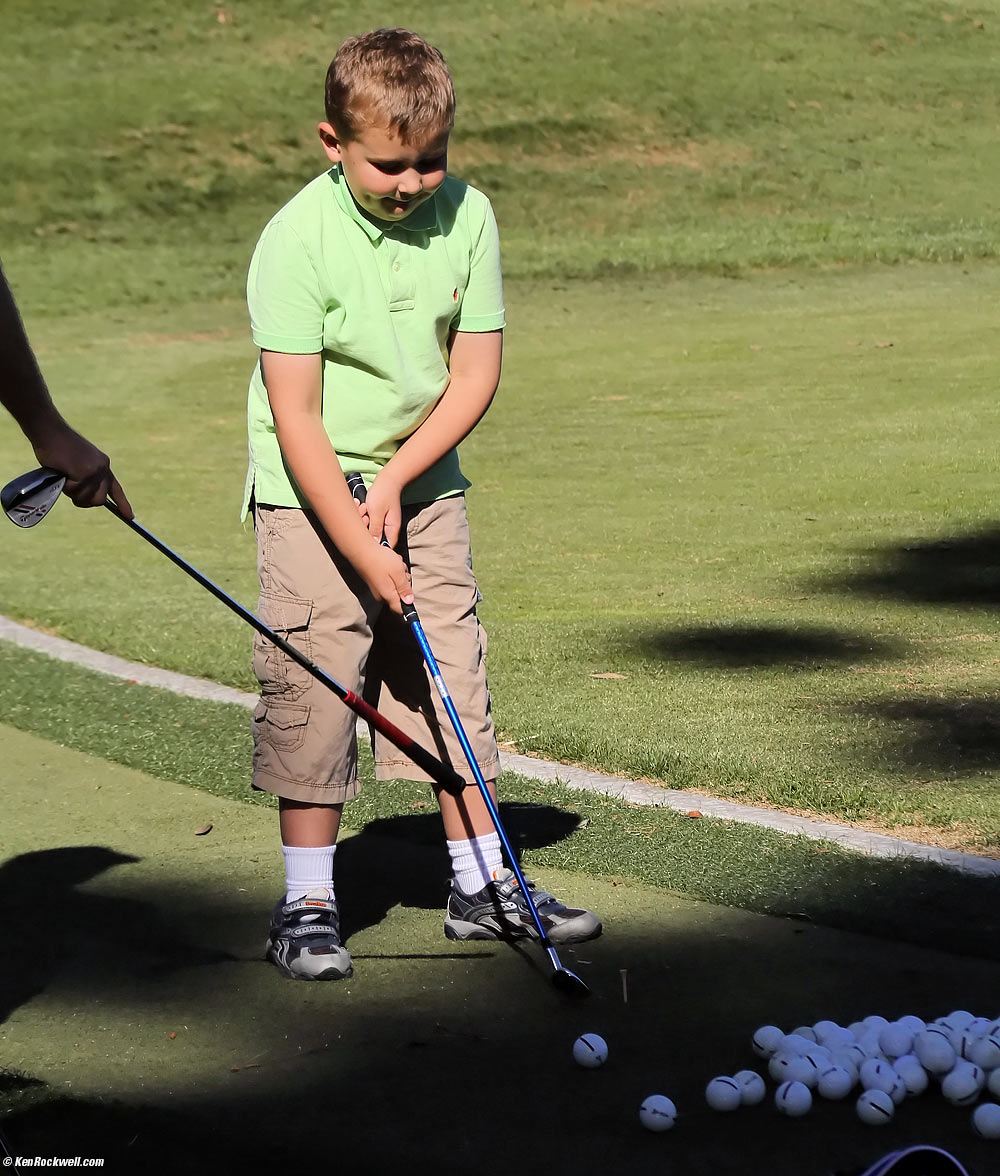 Ryan gets some good golf instruction