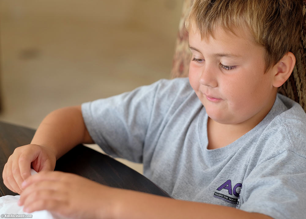 Ryan experimenting at the table