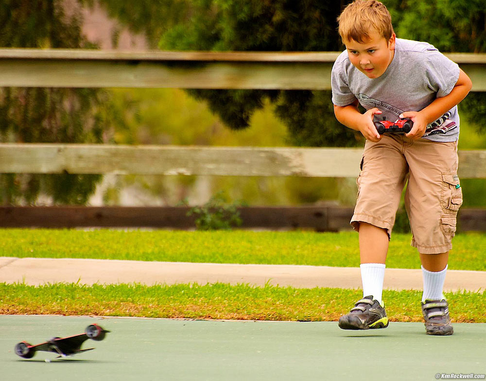 Ryan flies his RadioShack Twin Turbine Airplane at Noni's park.