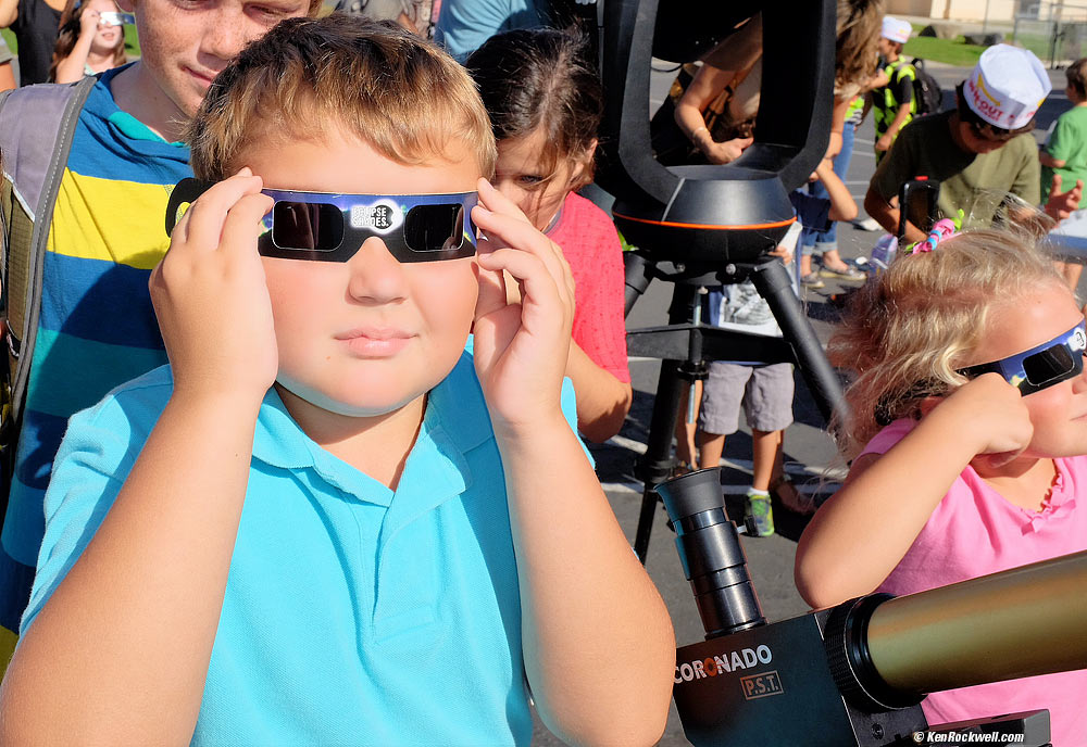 Katie views the eclipse with Eclipse Shades