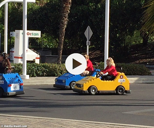 Ryan and Katie drive at Legoland. 