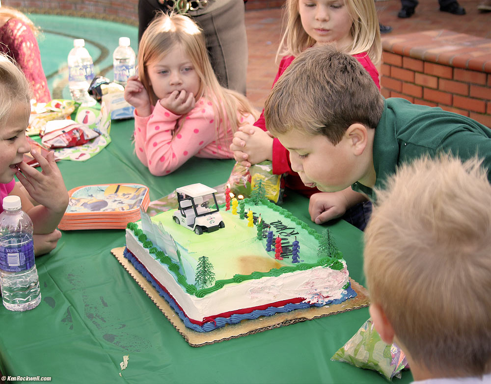 Ryan blows out his candles