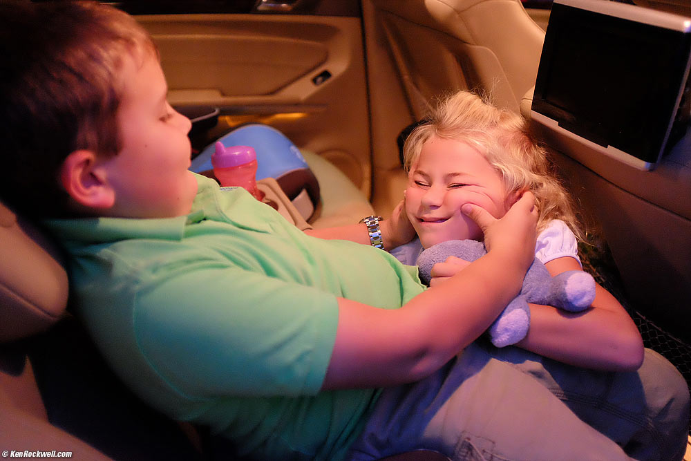 Ryan makes a funny face on Katie as we get out of Stomper at Benihaha. 