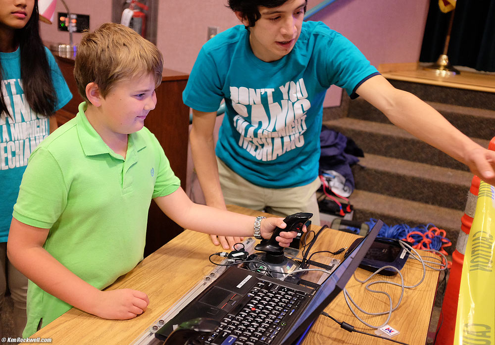 Ryan drives the robot at Science Night.