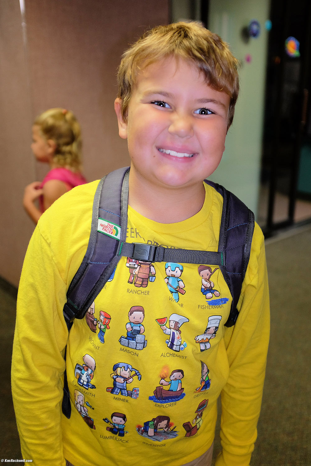 Ryan arriving at school.