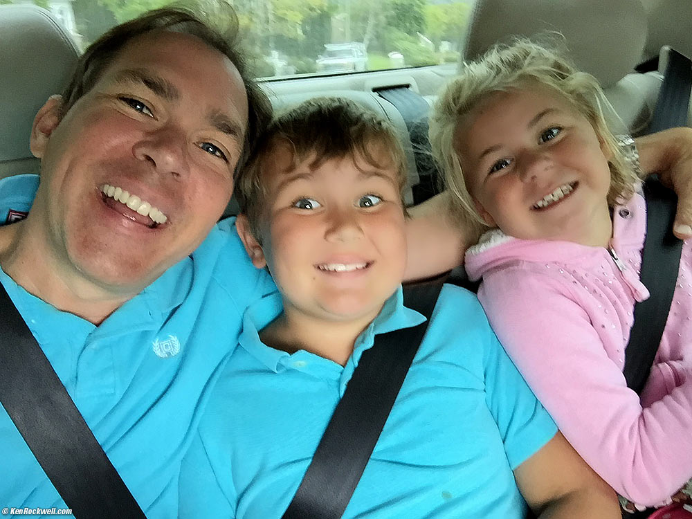 In the back of Pop's Volvo