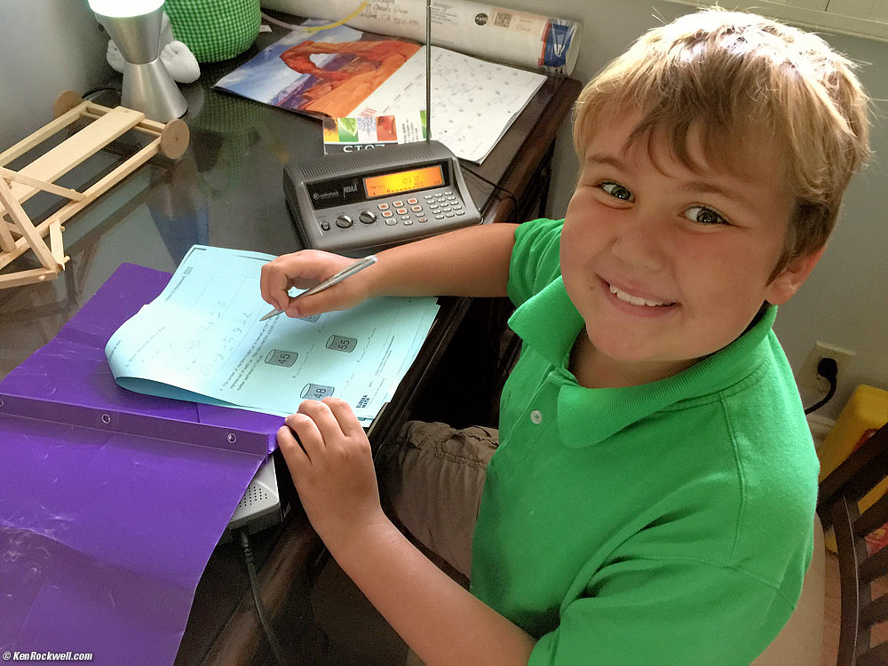 Ryan does his homework on Monday