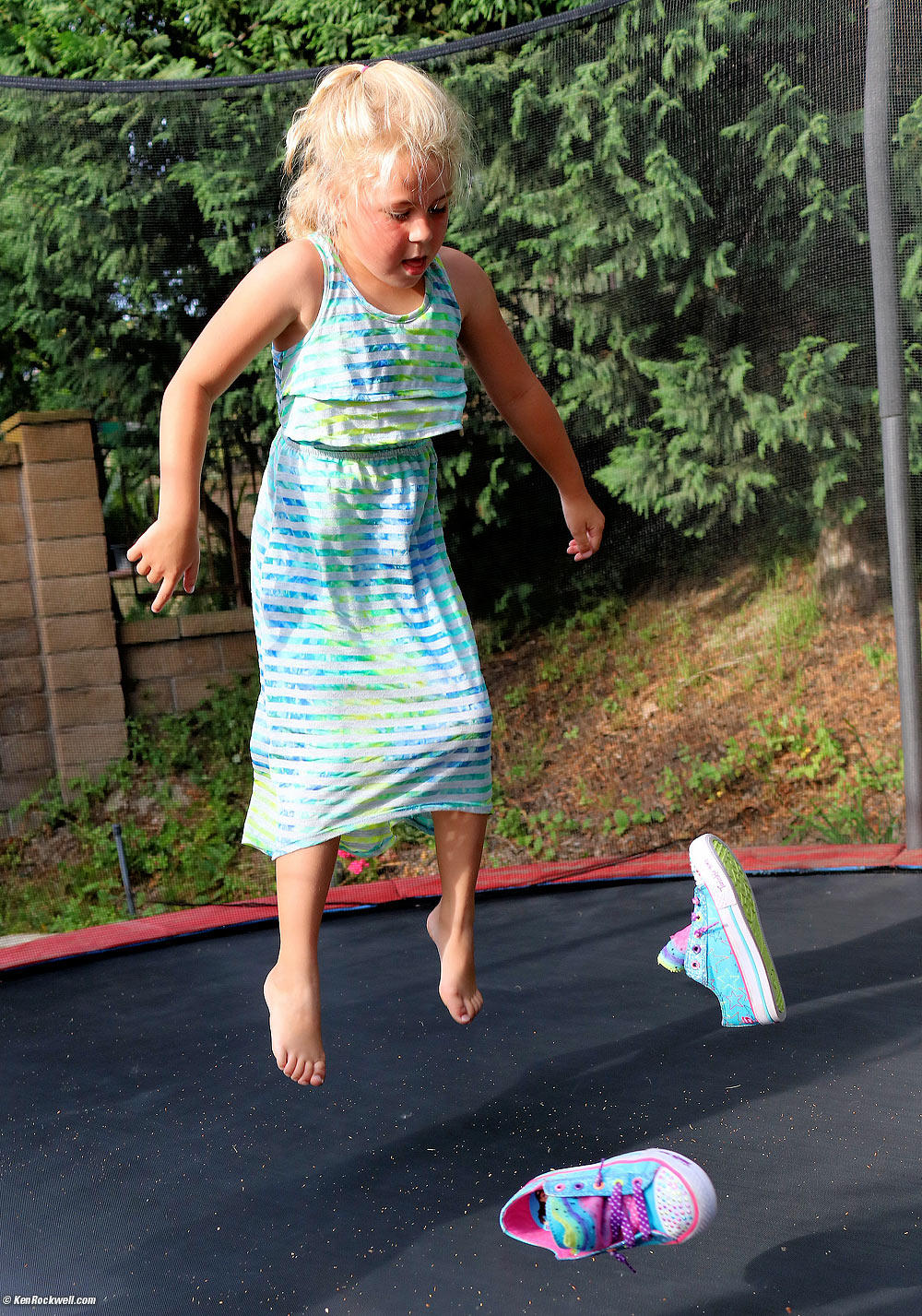 Katie on the trampoline