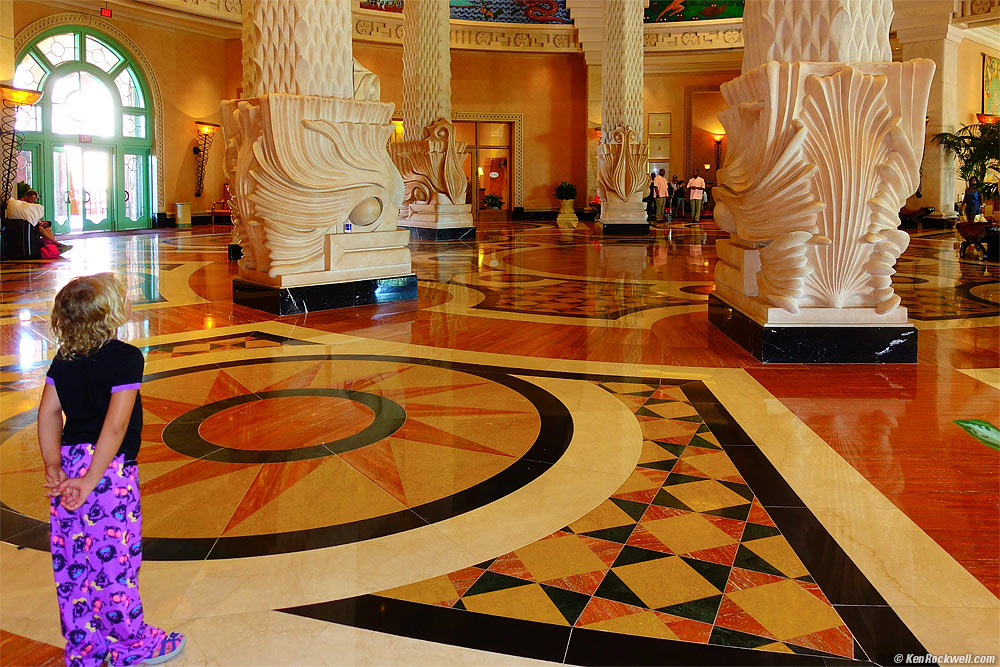 Katie surveys the lobby