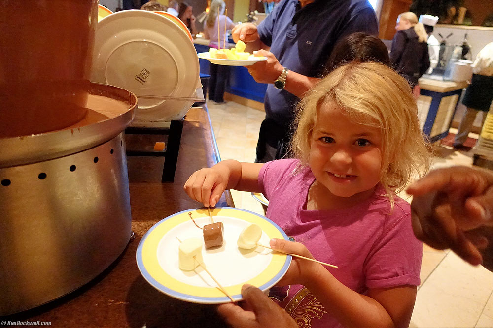 Katie at the chocolate fountain