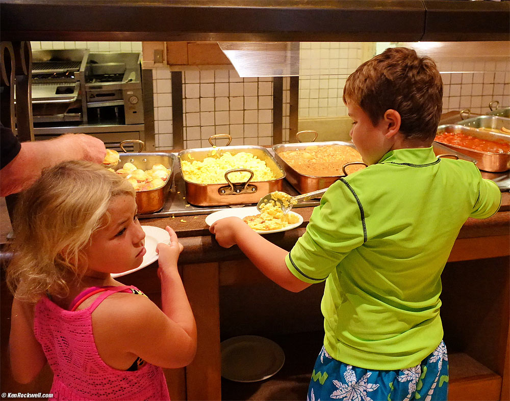 Kids at the egg department