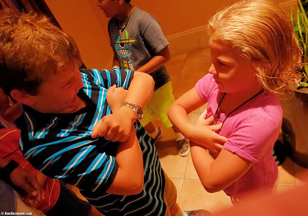 Kids playing over-under