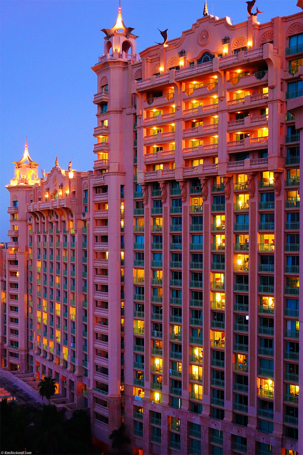 Atlantis Bahamas Resort at dusk