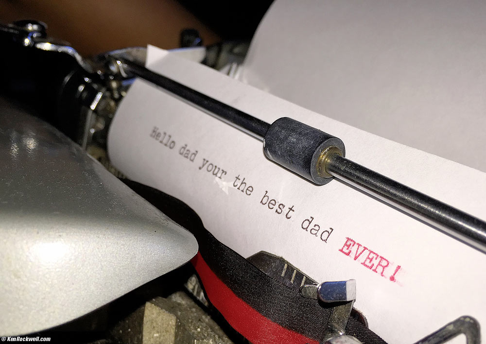 Ryan's work on the typewriter